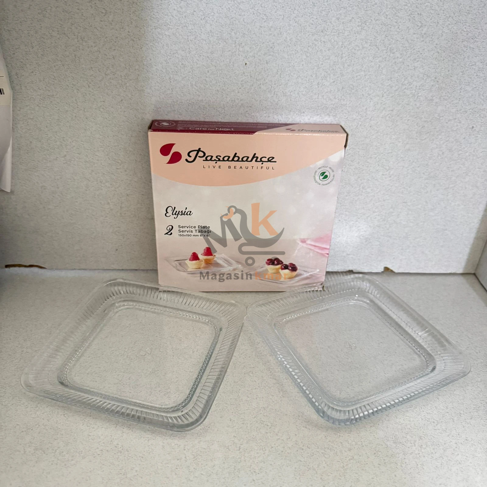 Lot de 2 assiettes à gâteau en verre – 15 cm – Élégantes et pratiques