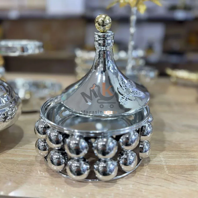 Bonbonnière décorative en métal avec boules 20*16cm– Élégante et raffinée