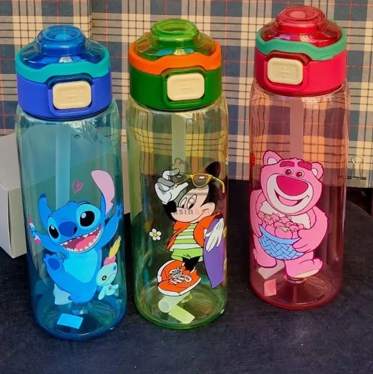 Bouteille d’eau en plastique alimentaire avec motif Stitch/Mickey Mouse