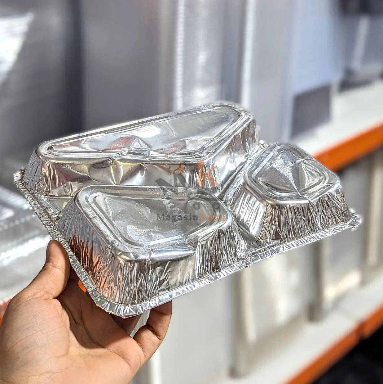 Barquette aluminium jetable a 3 compartiment