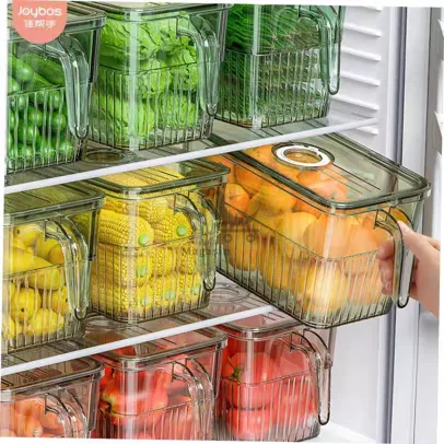 Organisateur réfrigérateur en plexi avec couvercle 27 × 10 × 11 cm – Boîte rangement frigo
