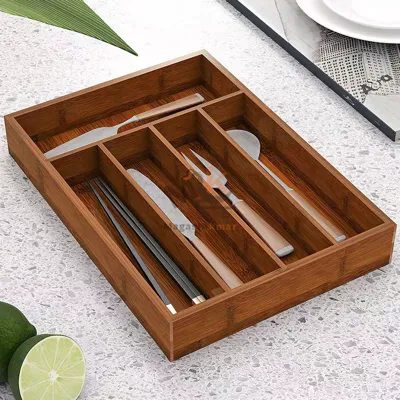 Range-couverts en bois bambou