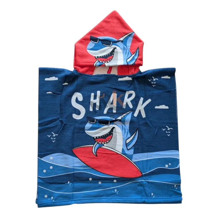 Pancho de plage en tissu pour enfant