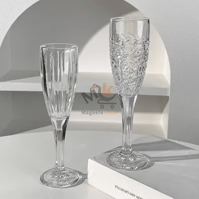 Set de 6 verres à pied en verre 23 cm – Verres élégants pour boissons et table