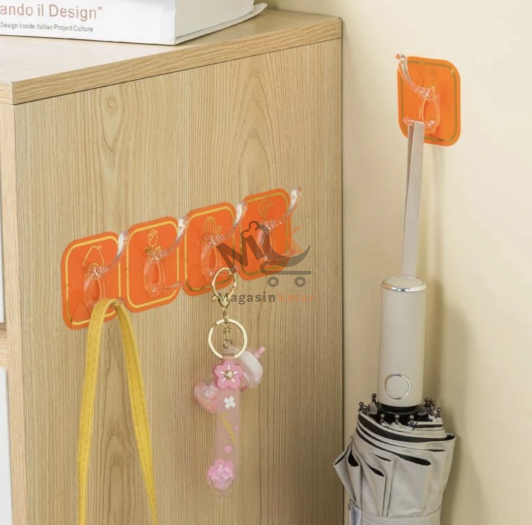 Lot de 6 crochets muraux autocollants