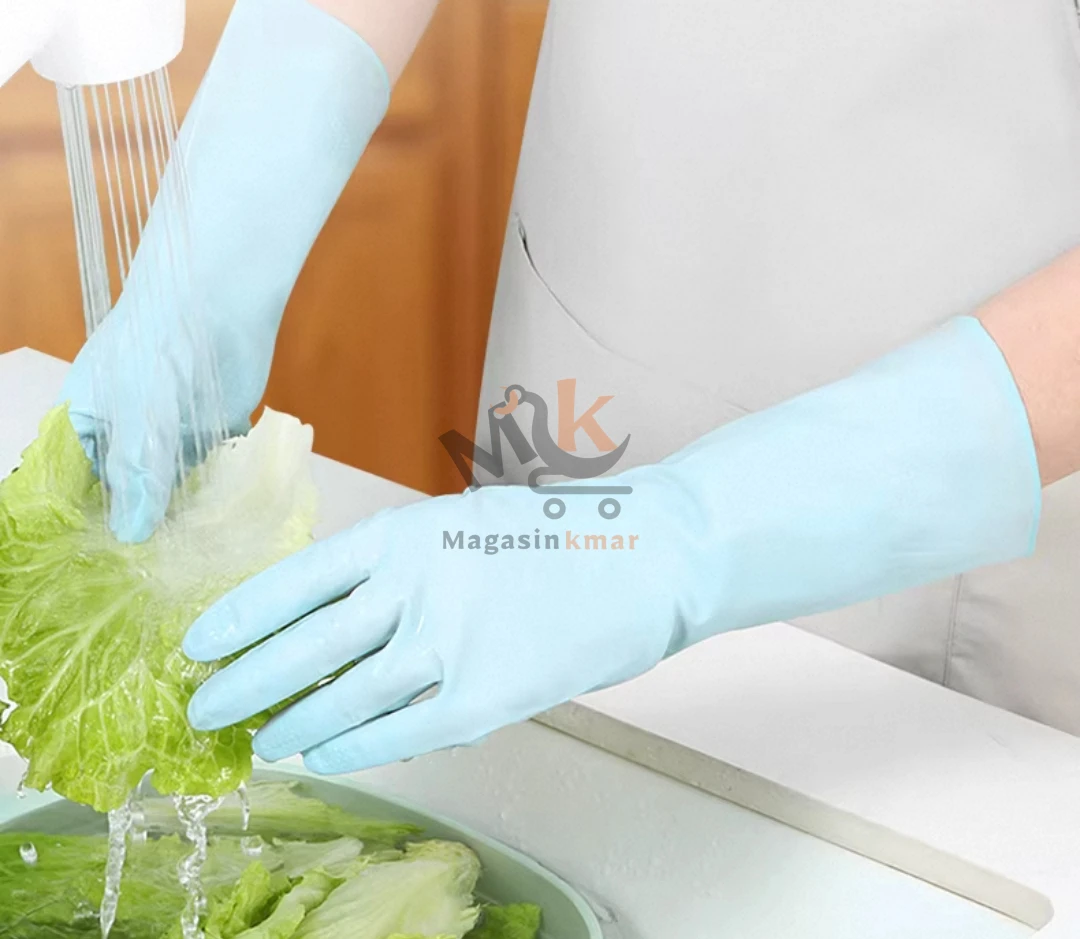 Gant long en plastique – 36 cm – Protection pour nettoyage et vaisselle