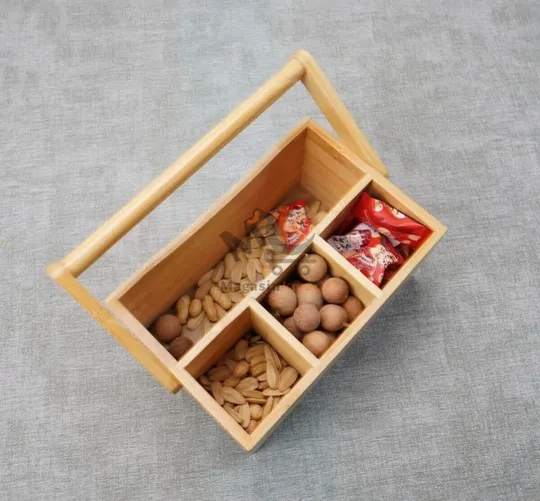 Organisation en bois à 5 compartiments