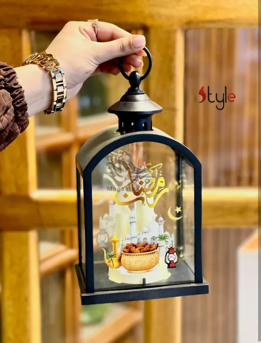 Fanous Ramadan karim avec bougie led– 27 cm – Ambiance festive et traditionnelle