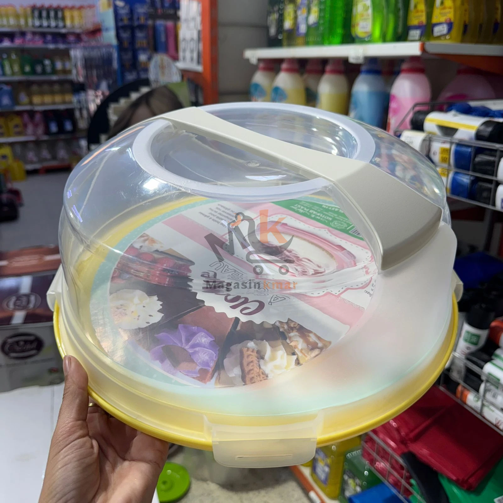 Plateau à gâteau avec cloche en plastique – Couvercle de protection 34 cm