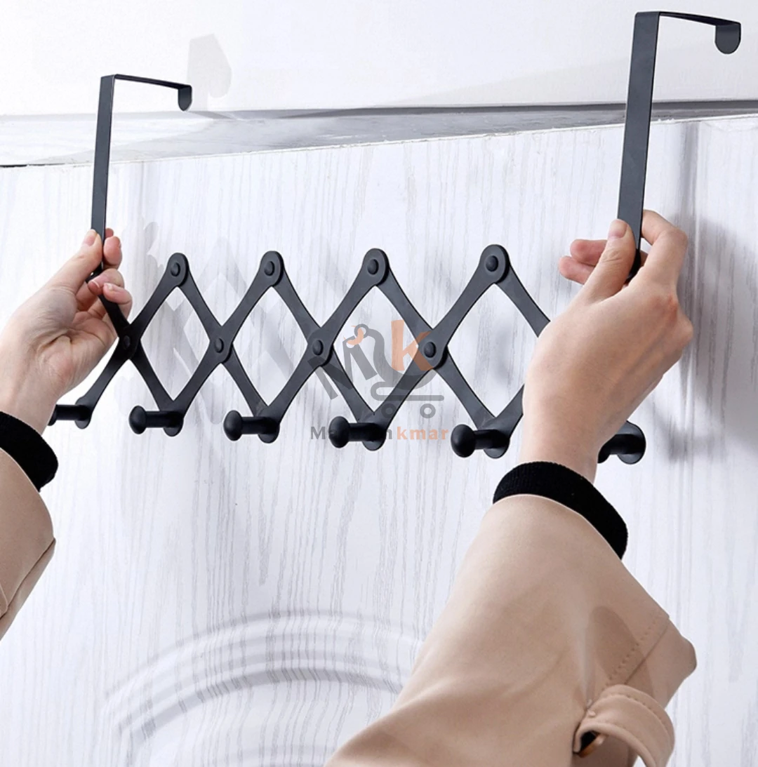 Cintre de porte en métal pliable – Support pratique et ajustable jusqu’à 49 cm pour rangement facile