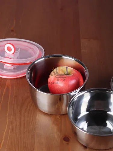 Mini boîte de conservation métal avec couvercle en plastique