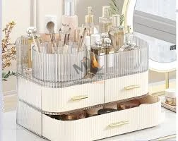 Organisateur de maquillage en plexi – Grand rangement cosmétique