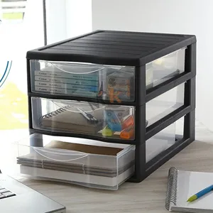 Casier de rangement en plastique à 3 tiroirs – Organisateur pratique pour maison et bureau